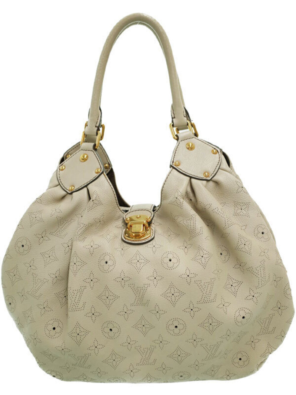 Louis Vuitton Mahina Hobo Shoulder Bag Leather Brown